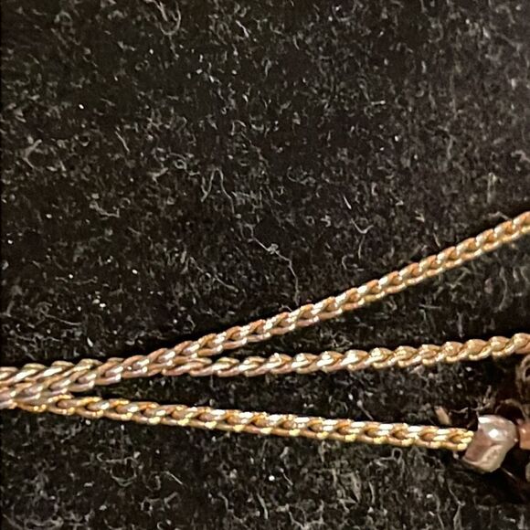 16” triple gold plated Infinity chain necklace with multi shaped/colored beads - Picture 7 of 12